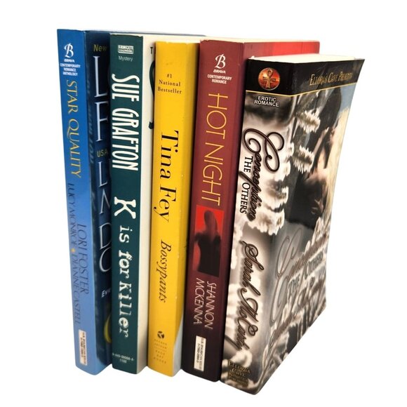 Set Of 5 Fiction Paperbacks Star Quality Sue Grafton K Bossypants Hot Night Conc - Picture 13 of 13